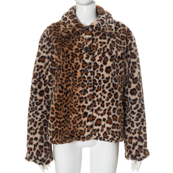 Cecile Print Leopard Faux Fur  | Manteaux  Femme Femme Femme